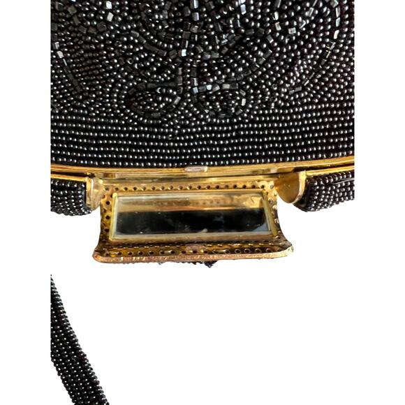 Vintage 60s Magid black beaded Evening Bag - Picture 7 of 10